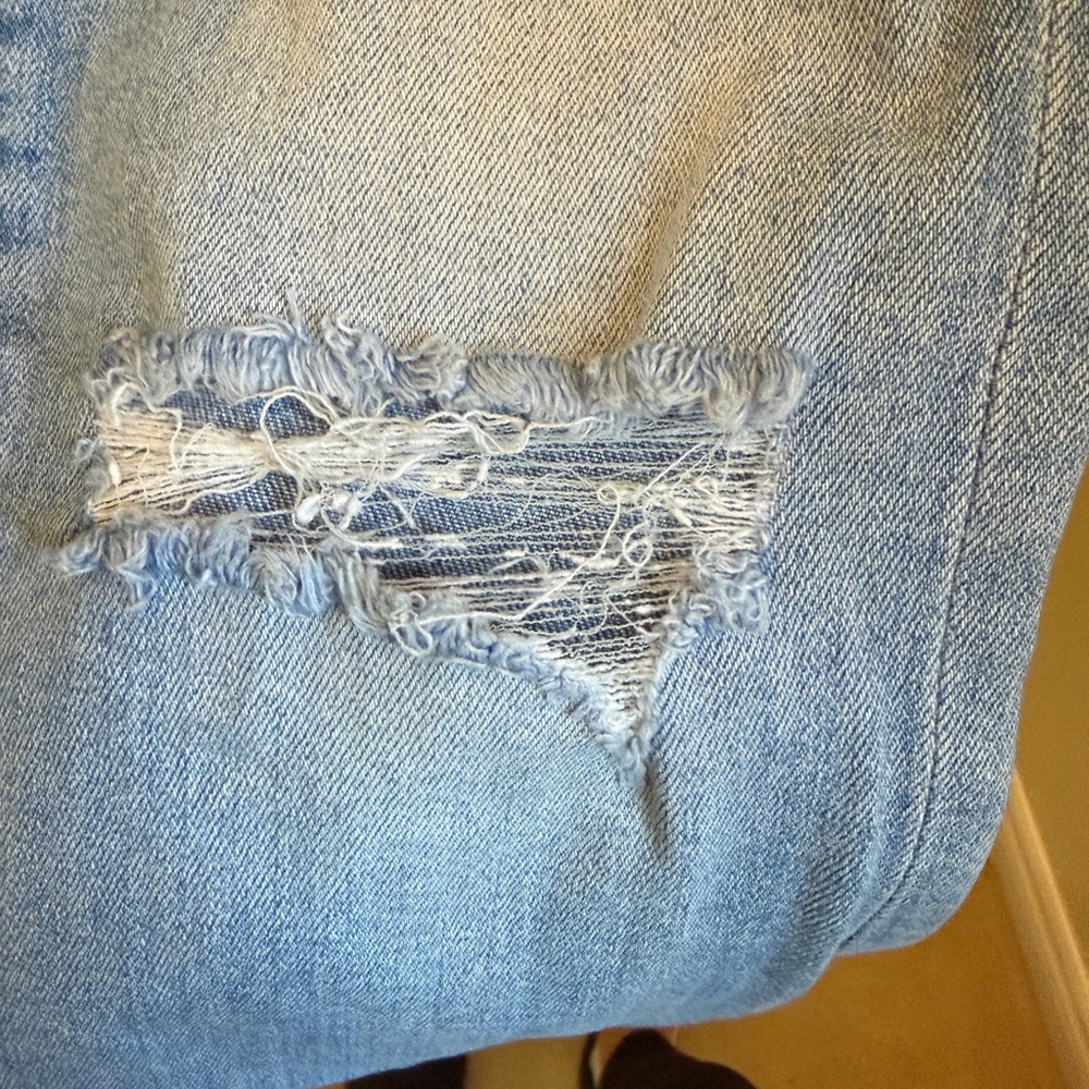 MOTHER The Hustler Ankle Chew Light Blue Distressed Jeans - Picture 3 of 7
